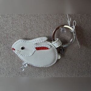 Coach Leather Bunny Rabbit Leather Keychain Keyring Key Charm F62503